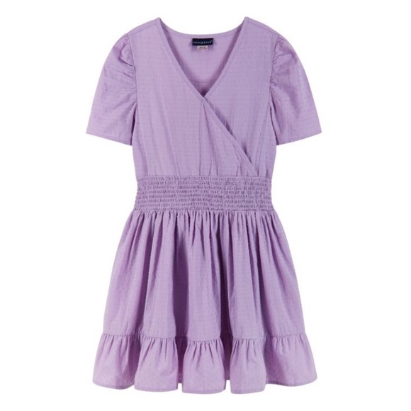 Andy & Evan Kids Girls Short Sleeve Purple Dress, Size 16 new - Picture 1 of 5